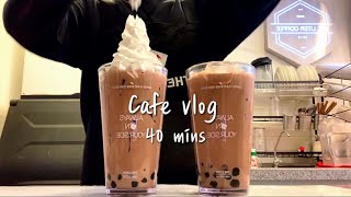 Sub🤎🍨카페브이로그 40분 모아보기🍨🤎 cafe vlog  카페 브이로그  The liter  asmr [upl. by Iram]