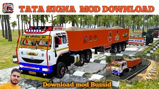 TATA Signa Trailer Truck Mod  Tata Trailer Mod Kaise Download Kare Bus Simulator Indonesia tata [upl. by Willdon]