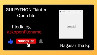 filedialog  askopenfilename in Tkinter [upl. by Nallaf366]