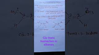 cis trans isomerism in alkenes neet bsc 11th 12th [upl. by Hgielak285]