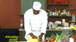 Grenada Cooking with Carlos Cornflower Dumpling amp Salt Fish Souse 1 of 3 [upl. by Aramal919]