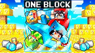 SURVIVING on ONE LUCKY BLOCK With CRAZY FAN GIRL [upl. by Wald]