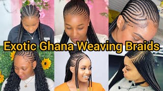 Flawless and Super Cute Braids for Black Ladies  Ghana Weaving Hairstyles  All back Cornrow Braids [upl. by Doria]