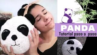 🐼🍃 Cojin Oso Panda a crochet Enredados entre Hilos 🐼🍃 [upl. by Calysta]