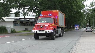 FEU7R0 Schenefeld Tennishalle im Vollbrand Einsatzfahrten Feuerwehr und ABCDienstLZG Pinneberg [upl. by Eiroc95]