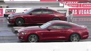 Mustang GT vs Dodge Charger Scat Pack 392  drag race [upl. by Halilahk]