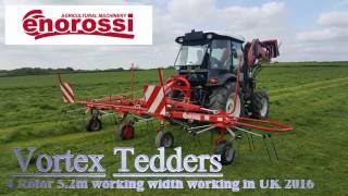 Enorossi Vortex 4 Rotor Tedder working in UK 2016  Exclusively distributed by AMIA [upl. by Rainger370]