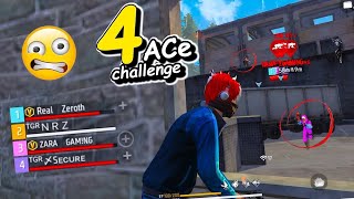 4 Ace Challenge Can I  quot V Badge quot Players Shocked 🤐 Ft zeroth01ff ZaraGamiing FF Garib [upl. by Dranyl740]