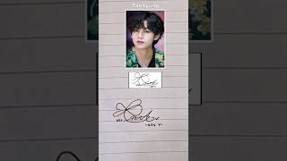 Taehyung signature  BTS members autograph  signature  sign shortvideo [upl. by Kondon77]