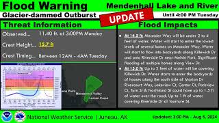 Monday Aug 5th Afternoon Mendenhall Flooding Update [upl. by Lewin]