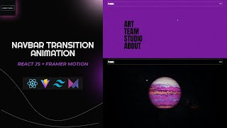 Create navbar animation transition  React js  Framer motion  awwwards SOTD [upl. by Yedorb]