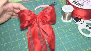 How to Make an Easy Bow for a gift or Christmas tree  step by step instructions [upl. by Taft]