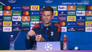 Champions league JuventusStoccarda Thiago Motta quotContento diYildiz Tedeschi completiquot [upl. by Ahsai]