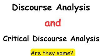 Difference between Discourse analysis and Critical discourse analysis DA vs CDAlinguistics [upl. by Anitselec554]