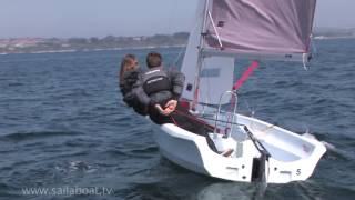 How to Sail  How to tack turn around a two person sailboat [upl. by Janenna]