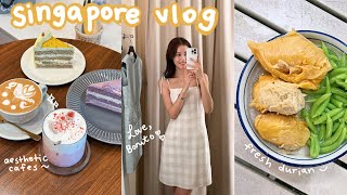 singapore vlog 🇸🇬 Love Bonito brand trip cafes chicken rice kaya toast durian cute outfits ❤️ [upl. by Errised]