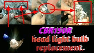 How to change CBR 150 R headlight bulb [upl. by Abekam]