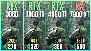 RTX 3060 vs RTX 3060 TI vs RTX 4060 TI vs RX 7800 XT  Test in 12 Games [upl. by Rucker]