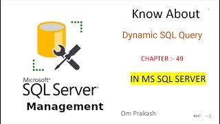 Dynamic SQL Query [upl. by Assiroc]