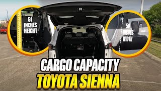 20212023 Toyota Sienna  True Cargo Capacity Given In Inches [upl. by Artenahs]