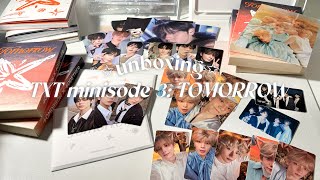 kpop album unboxing ୨୧ txt minisode 3 TOMORROW standard light and weverse ver [upl. by Hersh234]