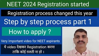 NEET 2024 application form Step by step process part 1  Process changeedHow to apply Live demo [upl. by Wisnicki]