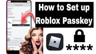 How to Add Passkey on Roblox 2024  How To Set Up Passkey In Roblox [upl. by Tada]