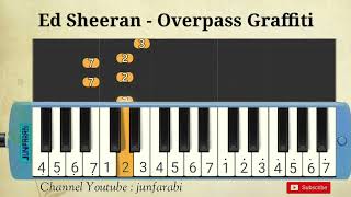 Ed Sheeran  Overpass Graffiti  pianika tutorial easy [upl. by Davy]