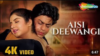 Aisi Deewangi Dekhi Nahi  4K Song  Deewana  Shah Rukh Khan Divya Bharti  Best Romantic Song [upl. by Yllop545]