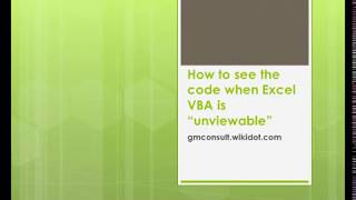 Excel VBA Project is Unviewable  Paid Service [upl. by Silrak696]