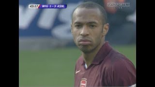 Thierry Henry legendary free kick vs Wigan 200506  quotIs that enoughquot [upl. by Cammi]