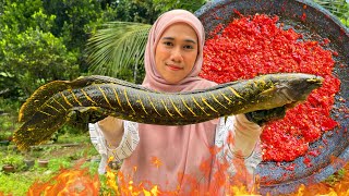 GIANT CATFISH PECEL LELE LEMBAT  Gurihh Berapiiii  How to clean and cook delicious cat fish [upl. by Otes]