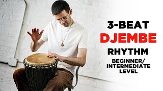 DjembeHand Drum Rhythm Tutorial 3 Beat Pattern [upl. by Atinihc948]