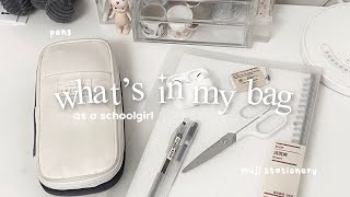 whats in my backpack as a schoolgirl pencil case tour muji binders stationery asmr mildliners [upl. by Ochs]