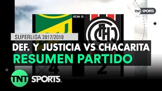 Resumen de Def y Justicia vs Chacarita 42  Fecha 15  Superliga Argentina 20172018 [upl. by Joelynn]