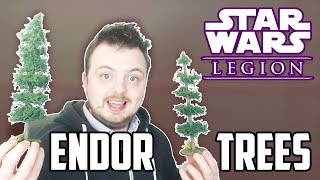 Star Wars Legion  Endor Trees Tutorial  Simple  Conifer Style [upl. by Annabella]