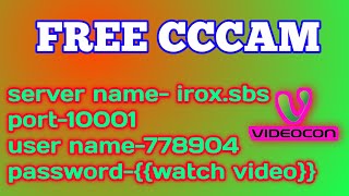 free cccam videocon cline free cline  2024 free cccam1 month free cccam [upl. by Yehudi]