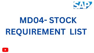 MD04 Stock Requirement List in SAP materialmanagement saps4hana tcode saptraining s4hana hana [upl. by Light279]