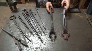 Introduction to tong making part 1 flat stock tongs without tongs  drawing out by hand [upl. by Berkman]