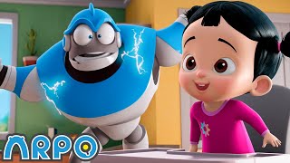 Arpo Robot Babysitter  The New Kid in Town  Funny Cartoons for Kids  Arpo the Robot [upl. by Beaver]