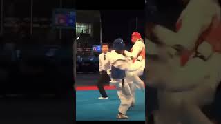 Taekwondo knockout match 😳youtubeshorts viralvideo virelshorts shorts tkd [upl. by Atinnek]