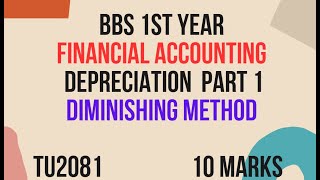 BBS 1st YEAR account chapter 9 depreciation [upl. by Kylie]