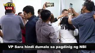 Hindi inaasahang dadalo si VP Sara Duterte sa pagdinig ng National Bureau of Investigation NBI [upl. by Ahsetel250]