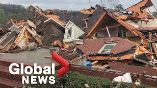 At least 3 killed as tornadoes rip through Alabama destroying homes and businesses [upl. by Anenahs]