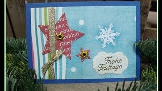 9 Video  Weihnachtskarte basteln  Christmas card Serie  1 deutsch [upl. by Davida]