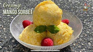 Homemade Mango Sorbet Recipe  Dairy Free Creamy Mango Sorbet Recipe  How To Make Sorbet [upl. by Leifer]