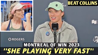 Iga Swiatek vs Collins Q Final Press Conference She Playing Very Fast  Wta Montreal 2023 [upl. by Amye68]