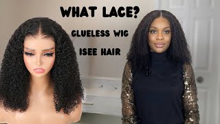 ISEE Wear and Go Glueless Wig Afro Kinky Curly Lace Front Wigs Human Hair Review [upl. by Ruggiero]