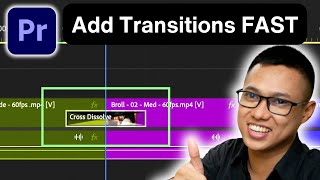 How to Add Transitions in Premiere Pro Using Shortcuts – Save Time Editing [upl. by Couchman]