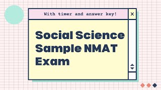 Social Science NMAT Sample Exam by NMAT Study Buddy  with timer and answer key [upl. by Ladiv]